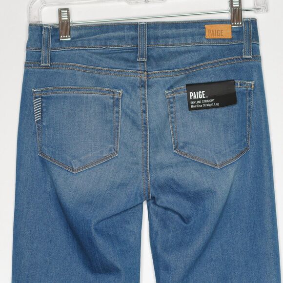 Paige Jeans Size 25 Womens Blue Wash Skyline Straight Mid Rise Straight Leg - Picture 7 of 7